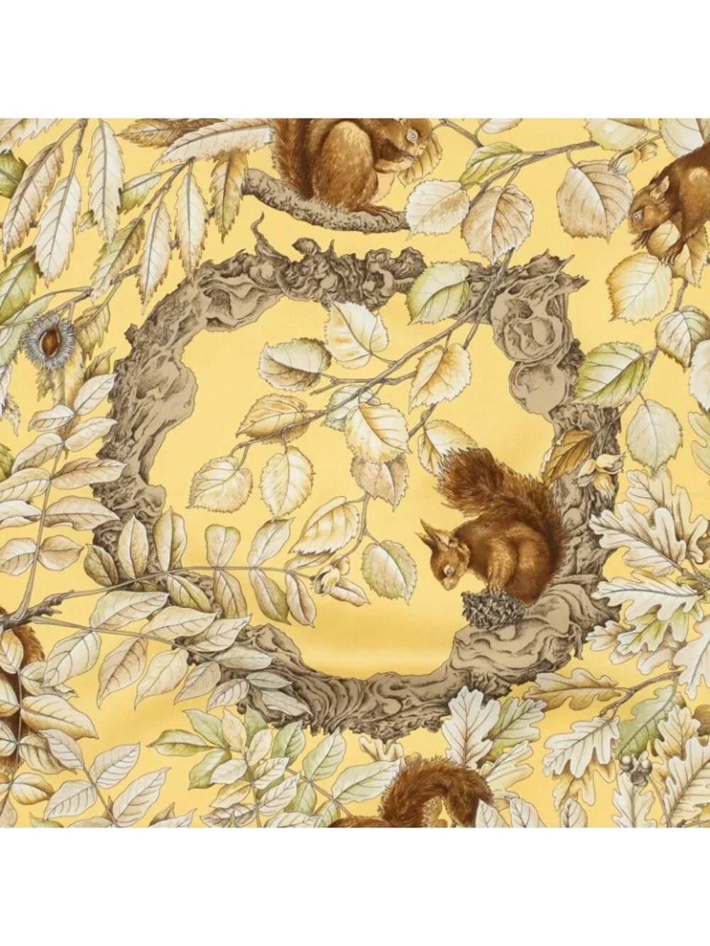 ★SOLD★ Hermes Scarf Brown Green Silk - Picture 3 of 5